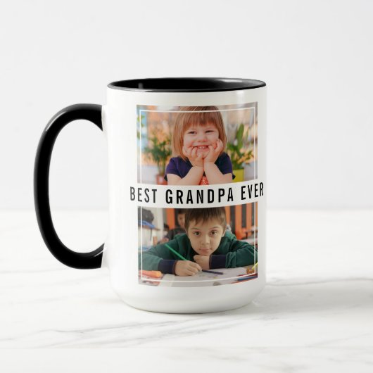 Beste opa ooit kleinkinderen 2 fotocollage mok (Links)