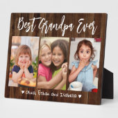 Beste opa ooit kleinkinderen 3 foto collage hout fotoplaat (Zijkant)