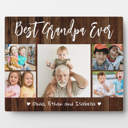 Beste opa ooit kleinkinderen 5 foto collage hout fotoplaat (Voorkant)