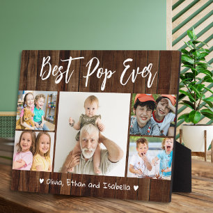 Beste Opa Ooit Kleinkinderen 5 Foto Collage Hout Fotoplaat