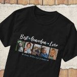 Beste opa ooit kleinkinderen 5 foto collage zwart t-shirt<br><div class="desc">Het cute fotocollage shirt is gepersonaliseerd met 5 foto's,  Best Grandpa Ever typografie and grandchildren names. maakt een speciaal cadeau voor vaderdag,  grootouders day,  jarig en kerstfeest.</div>