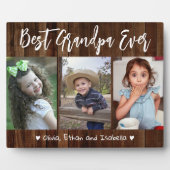 Beste opa ooit kleinkinderen hout 3 foto collage fotoplaat (Voorkant)