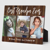 Beste opa ooit kleinkinderen hout 3 foto collage fotoplaat (Zijkant)