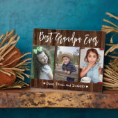 Beste opa ooit kleinkinderen hout 3 foto collage fotoplaat (Zijkant)