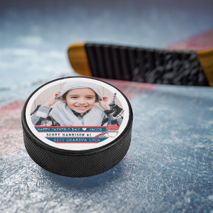 Beste opa ooit   Met de hand geletterde foto Hockey Puck