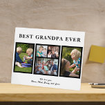 Beste opa ooit moderne zwart-wit collage fotoplaat<br><div class="desc">Moderne hedendaagse Happy Vaderdag BEST OPA OOIT vijf familie foto collage gepersonaliseerde aandenken eenvoudige zwarte plaque met een gewaagde typografie script sjabloon. Creëer uw eigen met 5 aangepaste familie afbeeldingen en jouw tekst! U kunt de kleuren van tekst en achtergrond wijzigen. Het kan een leuk cadeau zijn voor je opa...</div>