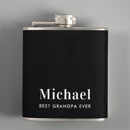 Beste opa ooit Monogram Zwart Heupfles