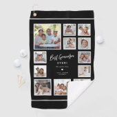 Beste Opa Ooit Multi 12 Foto Collage Raster Golfhanddoek (Insitu)