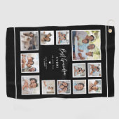 Beste Opa Ooit Multi 12 Foto Collage Raster Golfhanddoek (Horizontaal)