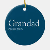 Beste Opa Ooit, Opa, Papa Definitie Blauw Keramisch Ornament (Voorkant)