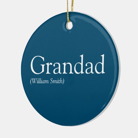 Beste Opa Ooit, Opa, Papa Definitie Blauw Keramisch Ornament (Links)