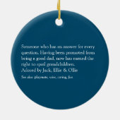 Beste Opa Ooit, Opa, Papa Definitie Blauw Keramisch Ornament (Achterkant)