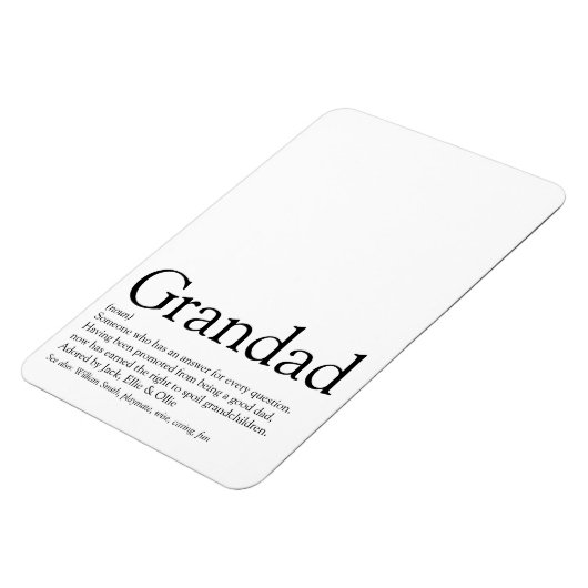 Beste Opa Ooit, Opa, Papa Definitie Magneet (Linkerzijde)