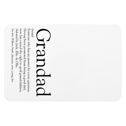 Beste Opa Ooit, Opa, Papa Definitie Magneet (Horizontaal)