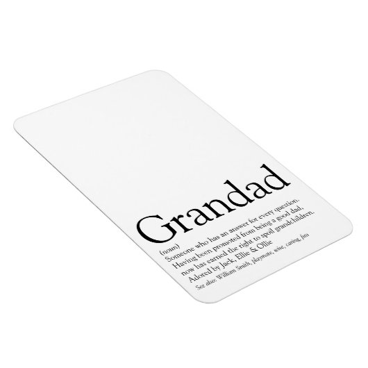 Beste Opa Ooit, Opa, Papa Definitie Magneet (Rechterzijde)