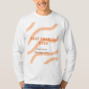 Beste opa ooit oranje strepen spiraal naam toevoeg t-shirt