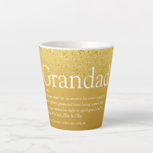 Beste Opa Ooit, Papa Definitie Goud Glitter Latte Mok
