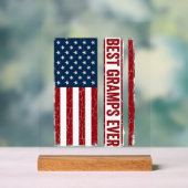 Beste opa ooit patriottische vlag vector ontwerp_1 acryl bord (Neutraal)