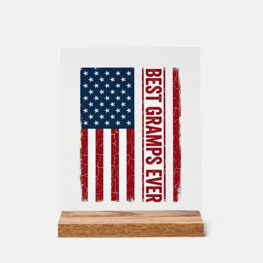 Beste opa ooit patriottische vlag vector ontwerp_1 acryl bord (Voorkant)