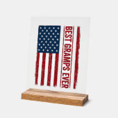 Beste opa ooit patriottische vlag vector ontwerp_1 acryl bord (Hoek)