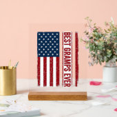 Beste opa ooit patriottische vlag vector ontwerp_1 acryl bord (Huwelijk)