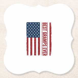 Beste opa ooit patriottische vlag vector ontwerp_1 kartonnen onderzetters