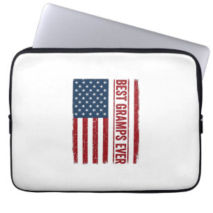 Beste opa ooit patriottische vlag vector ontwerp_1 laptop sleeve