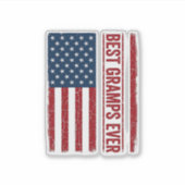 Beste opa ooit patriottische vlag vector ontwerp_1 sticker (Voorkant)