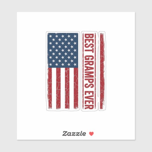 Beste opa ooit patriottische vlag vector ontwerp_1 sticker (Vel)