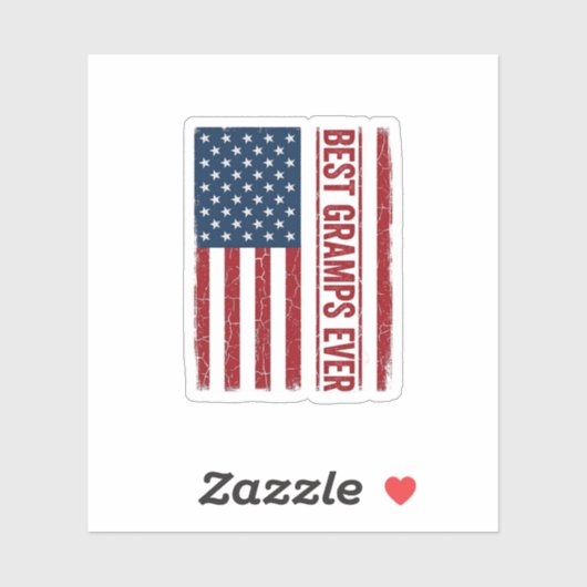Beste opa ooit patriottische vlag vector ontwerp_1 sticker (Vel)