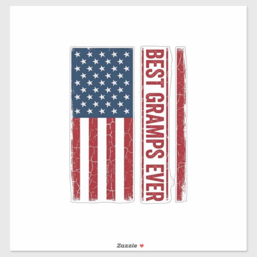 Beste opa ooit patriottische vlag vector ontwerp_1 sticker (Vel)