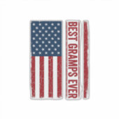 Beste opa ooit patriottische vlag vector ontwerp_1 sticker (Voorkant)