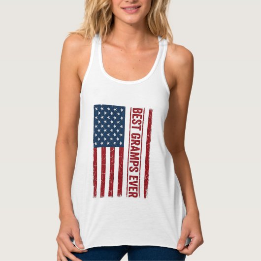 Beste opa ooit patriottische vlag vector ontwerp_1 tanktop (Voorkant)