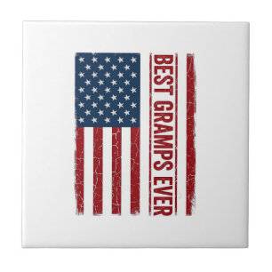 Beste opa ooit patriottische vlag vector ontwerp_1 tegeltje