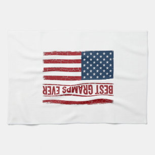 Beste opa ooit patriottische vlag vector ontwerp_1 theedoek
