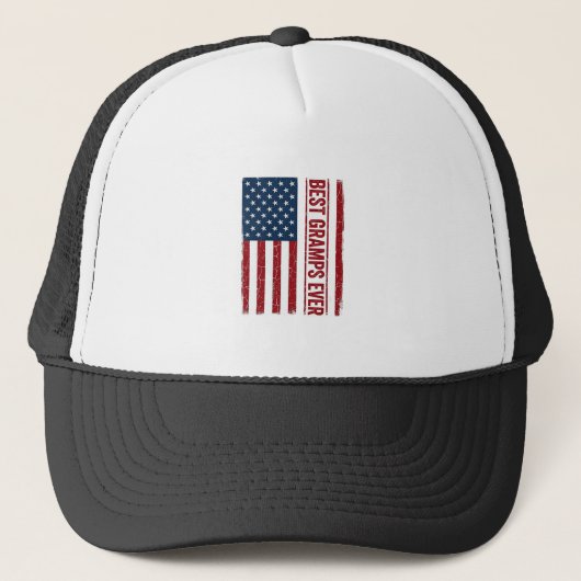 Beste opa ooit patriottische vlag vector ontwerp_1 trucker pet (Voorkant)