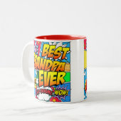 Beste opa ooit personaliseren stripboek tweekleurige koffiemok (Voorkant links)