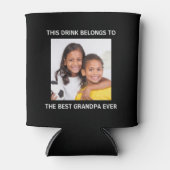 Beste opa ooit - Persoonlijke foto zwart Blikjeskoeler (Voorkant)