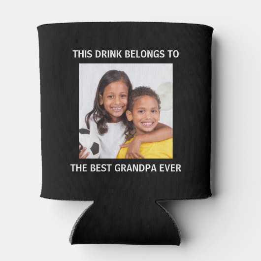 Beste opa ooit - Persoonlijke foto zwart Blikjeskoeler (Achterkant)