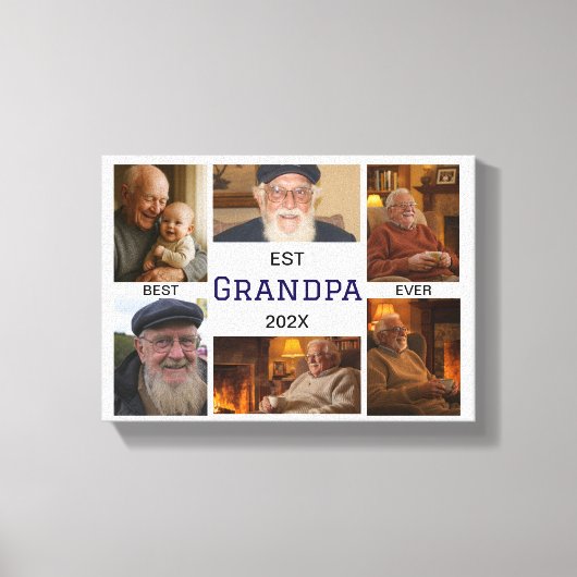 Beste Opa Ooit – Persoonlijke Foto's Canvas Afdruk (Voorkant)