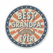 Beste opa ooit retro badge sticker (Voorkant)