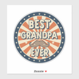 Beste opa ooit retro badge sticker
