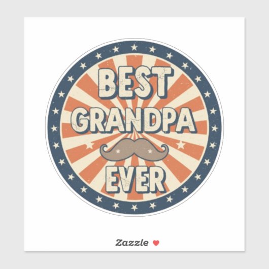 Beste opa ooit retro badge sticker (Vel)