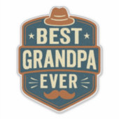 Beste opa ooit retro badge sticker (Voorkant)
