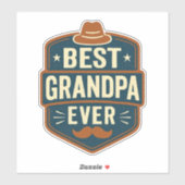 Beste opa ooit retro badge sticker (Vel)