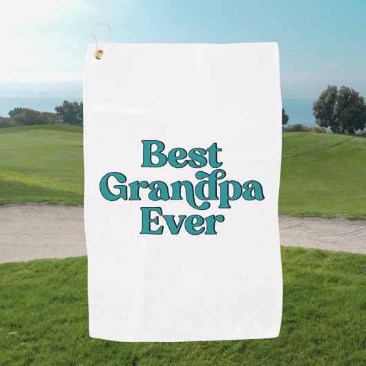 Beste Opa Ooit Retro Citaat Vaderdag Golfhanddoek