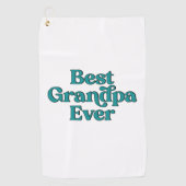 Beste Opa Ooit Retro Citaat Vaderdag Golfhanddoek (Voorkant)