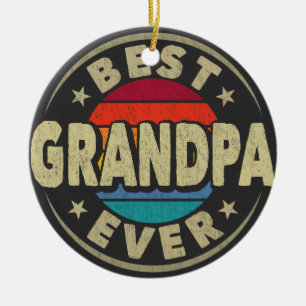 Beste Opa Ooit Retro Grootvader Cadeau Keramisch Ornament