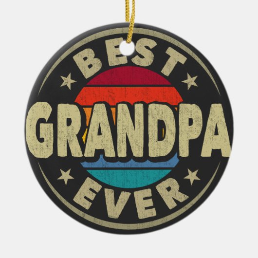 Beste Opa Ooit Retro Grootvader Cadeau Keramisch Ornament (Voorkant)
