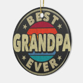 Beste Opa Ooit Retro Grootvader Cadeau Keramisch Ornament (Links)